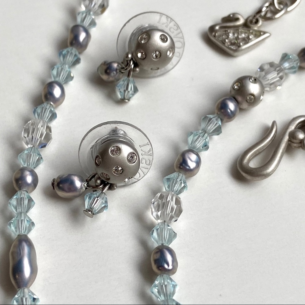⚡️Host Pick⚡️Swarovski Authentic, Vintage Aqua Crystal & Freshwater Pearl Set